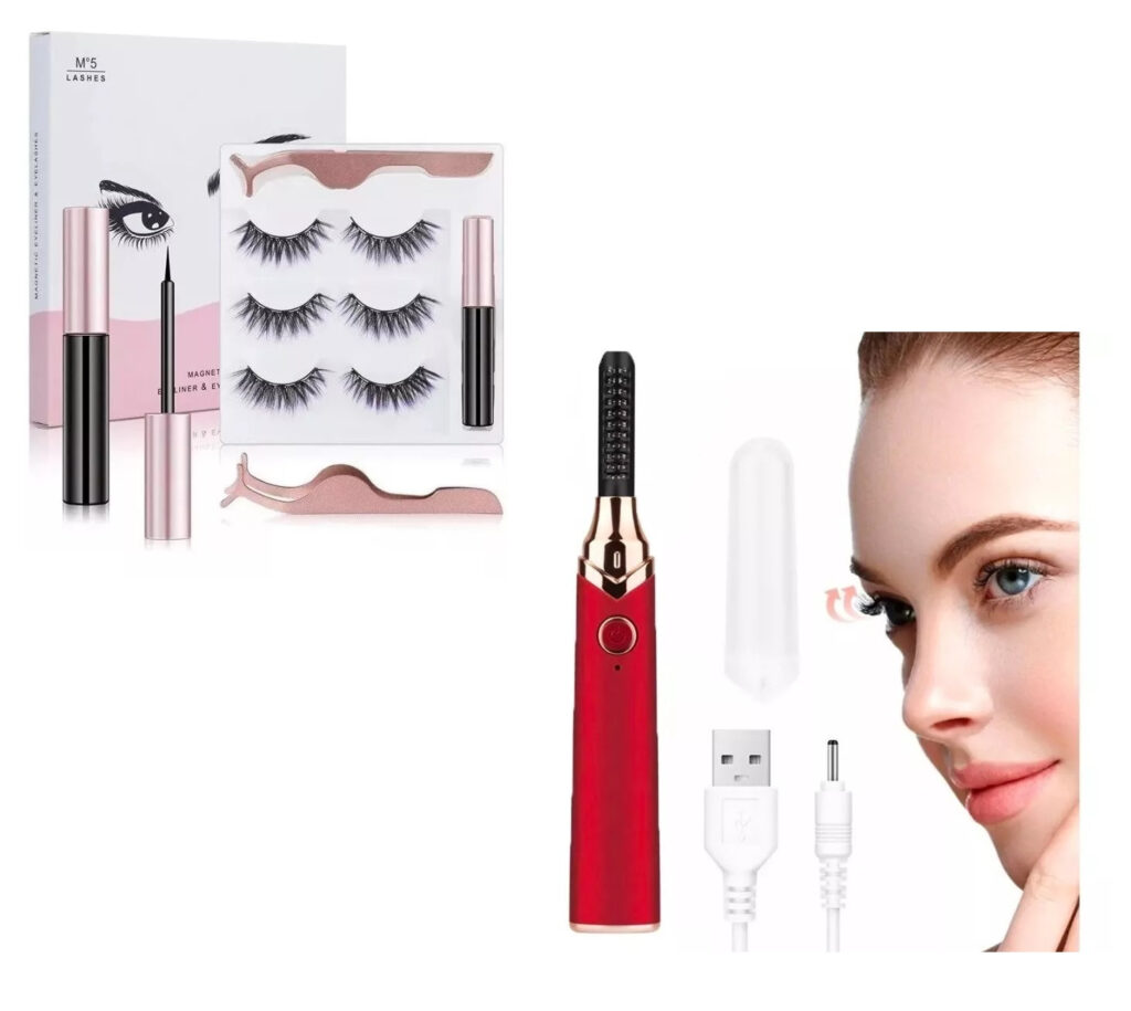 Kit Profesional de Pestañas Magnéticas con Rizador Eléctrico USB
