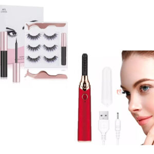 Kit Profesional de Pestañas Magnéticas con Rizador Eléctrico USB